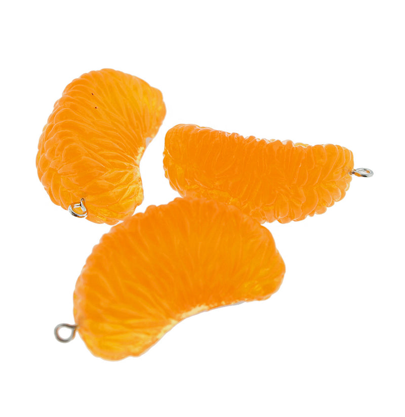4 Orange Slice Resin Charms 3D - K137