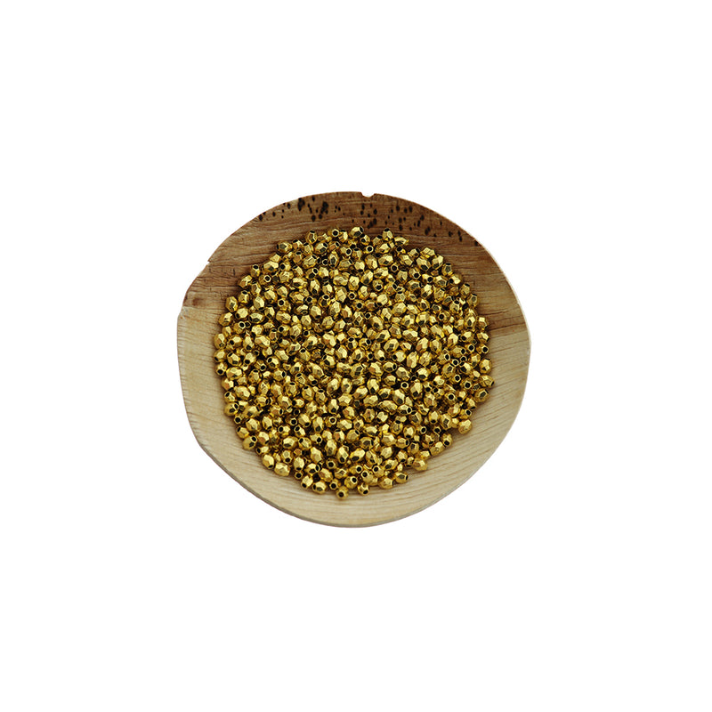 Perles d'espacement à facettes 3,5 mm x 3,5 mm - ton or - 50 perles - GC865