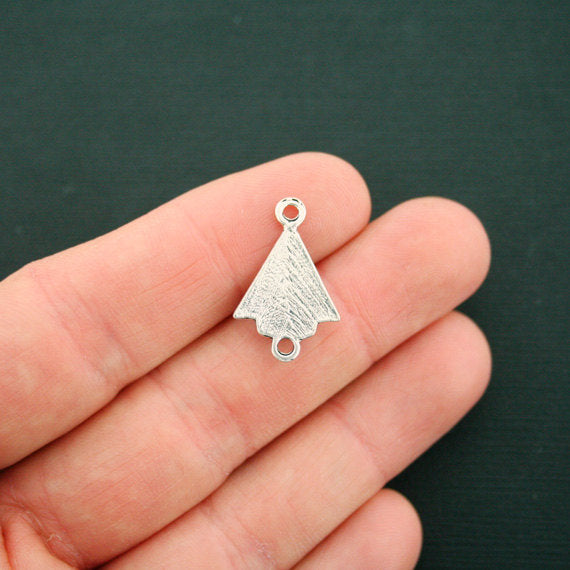 4 Turquoise Triangle Connector Antique Silver Tone with Imitation Turquoise - SC6446