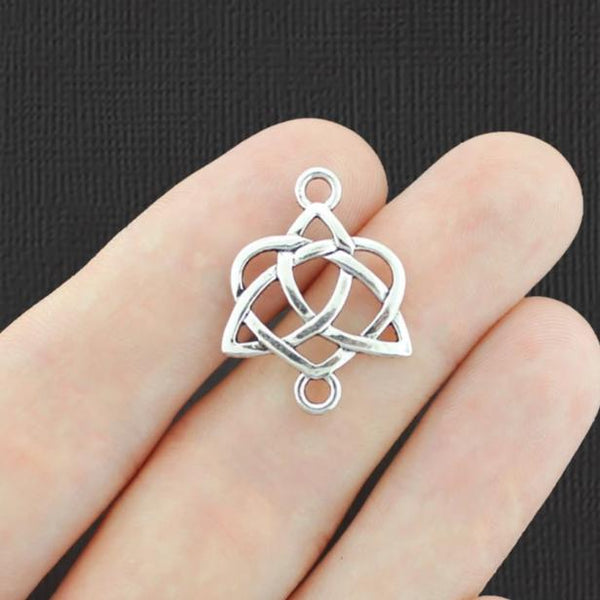 10 Celtic Knot Connector Charms Antique Silver Tone - SC6524