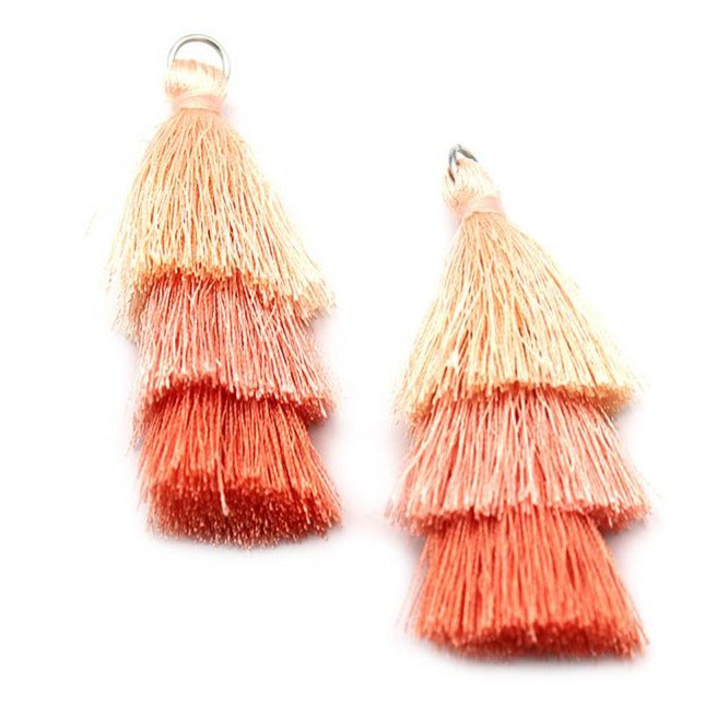 Polyester Tassel 60mm - Light Coral Tones - 2 Pieces - TSP166