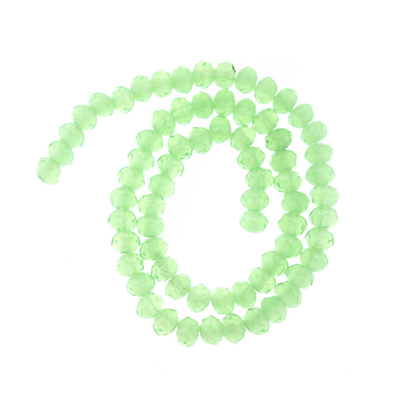 Perles de Verre à Facettes 6mm x 4mm - Vert Citron - 1 Rang 98 Perles - BD1960
