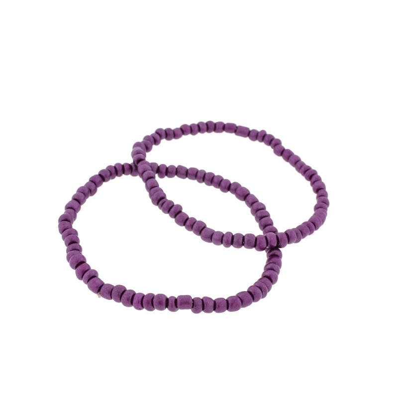 Seed Glass Bead Bracelet - 65mm - Royal Purple - 1 Bracelet - BB248