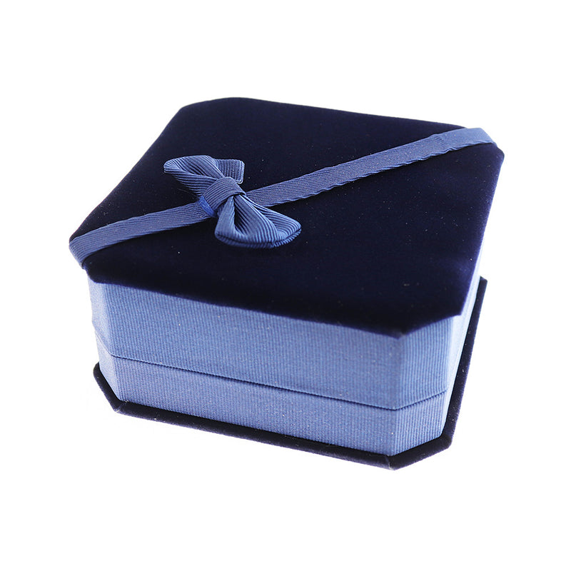 Boîte à Bracelet en Velours - Noir et Bleu - 9.5cm x 9.5cm - 1 Pièce - TL229