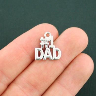 4 Dad Antique Silver Tone Charms - SC5528