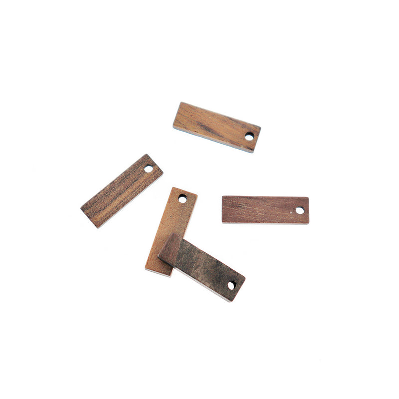 4 Rectangle Natural Wood Charms 20mm - WP069