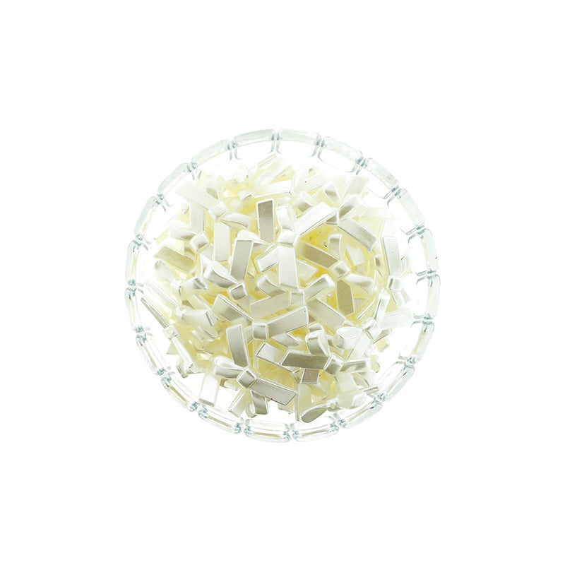 Bow Resin Beads 30mm - Polished White - 10 Beads - BD2214