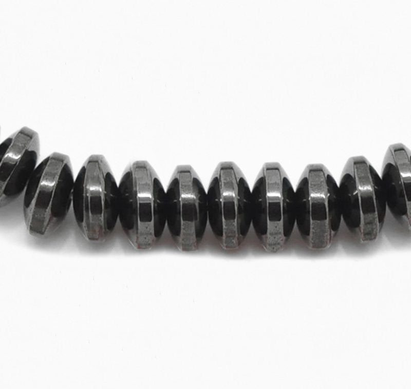 Rondelle Hématite Perles 8.5mm x 3mm - Gunmetal Noir - 1 Rang 110 Perles - BD450