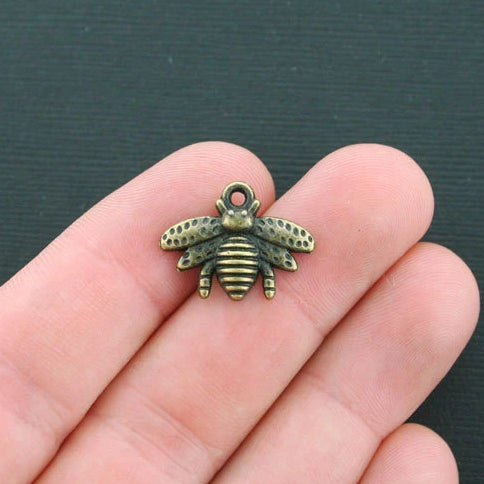 BULK 50 breloques de ton bronze antique d'abeille - BC872