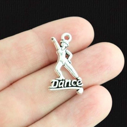 8 Dance Antique Silver Tone Charms - SC2016