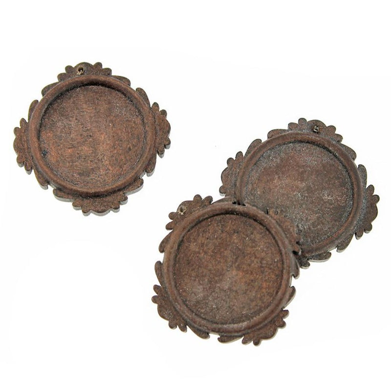 Wooden Cabochon Setting - 25mm Tray - 2 Pieces - Z352