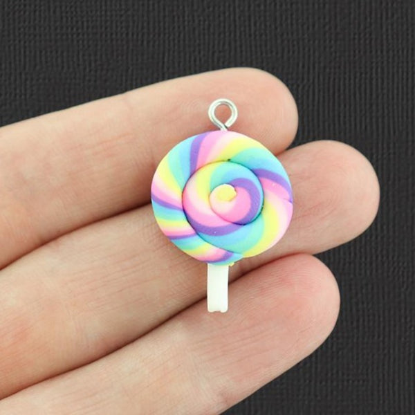 4 Lollipop Polymer Clay Charms - E983