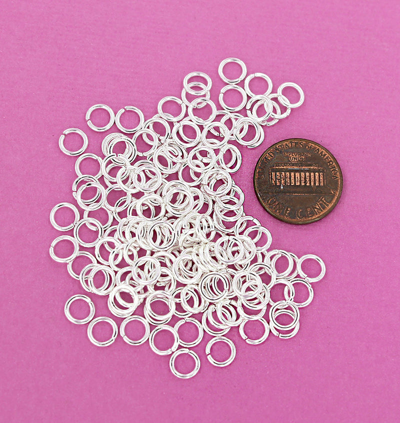 Silver Tone Jump Rings 6mm x 1mm - Open 18 Gauge - 250 Rings - J092