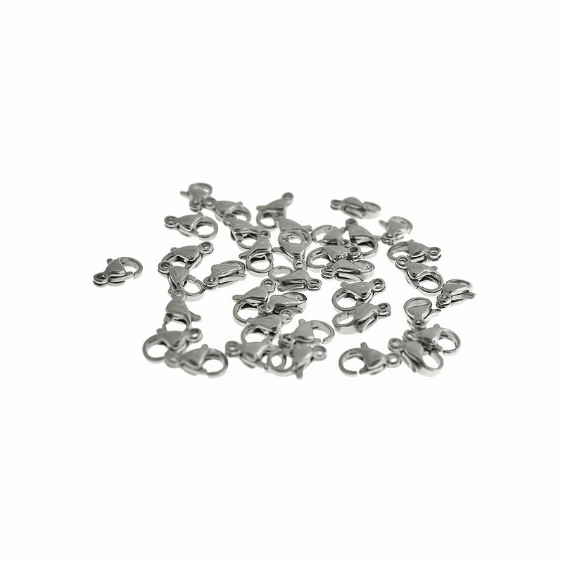 Stainless Steel Lobster Clasps 9mm x 6mm - 50 Clasps - FF274