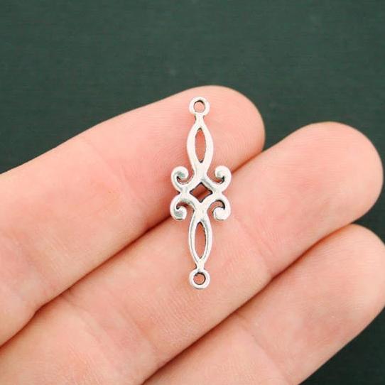 4 Celtic Connector Antique Silver Tone Charms 2 Sided - SC6218