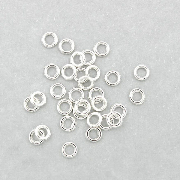 Silver Tone Jump Rings 4mm x 0.8mm - Closed 20 Gauge - 500 Rings - J188