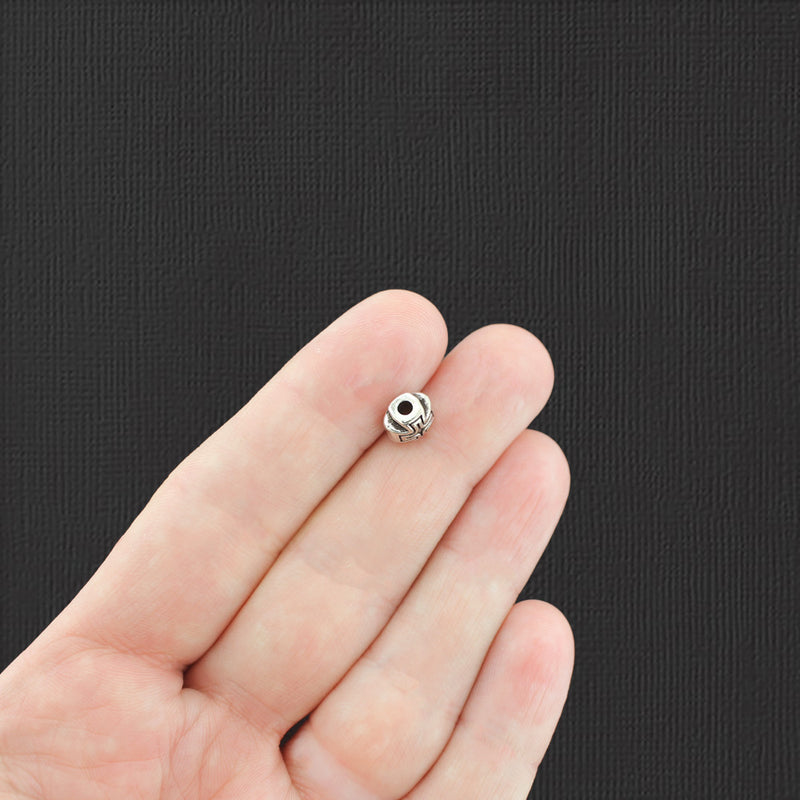 Perles d'espacement croisées 8 mm x 7 mm x 6 mm - ton argent antique - 15 perles - SC8028