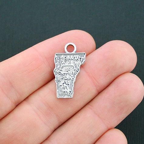 8 Vermont State Antique Silver Tone Charms - SC4760