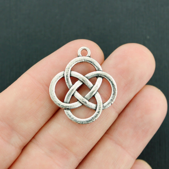 5 Celtic Knot Silver Tone Charms - SC5704