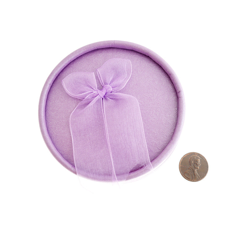 Purple Round Jewelry Box - 84mm x 36mm - 10 Pieces - TL271