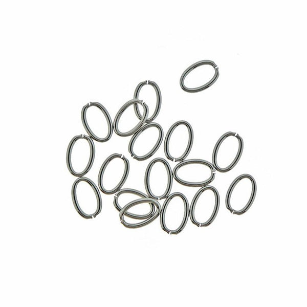 Stainless Steel Oval Jump Rings 10mm x 6.5mm x 1.1mm - Open 17 Gauge - 50 Rings - SS097