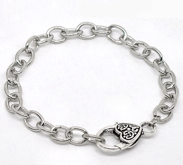 Bracelets de chaîne de câble de ton argent 7,71 "- 5 mm - 6 bracelets - N027