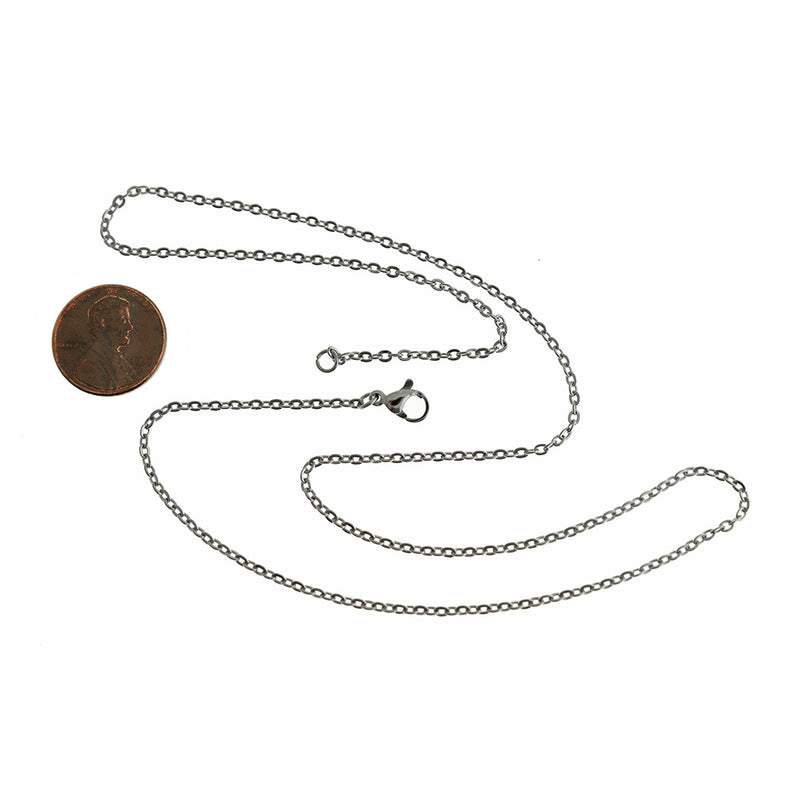 Stainless Steel Cable Chain Necklaces 19.68" - 2mm - Choose Your Quantity!