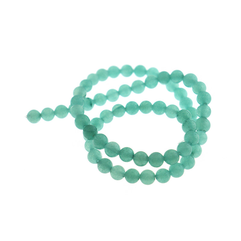 Round Natural Amazonite Beads 6mm - Sea Green - 1 Strand 65 Beads - BD090