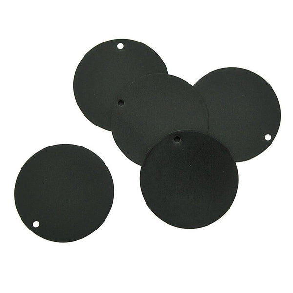 Circle Stamping Blanks - Black Tone Stainless Steel - 25mm - 4 Tags - MT032