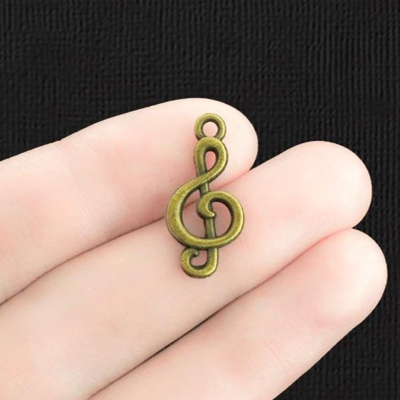 10 Musical Antique Bronze Tone Charms - BC504