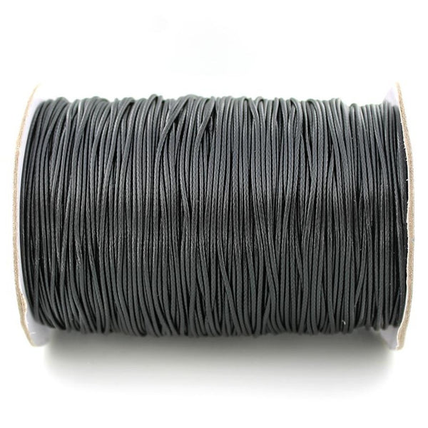 BULK Black Polyester Wax Cord - 1mm Cord - Choose Your Length - 1 Meter + - CH152