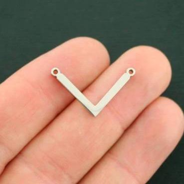 Chevron V Stainless Steel Connector Charms 2 Sided - Choose Your Color!