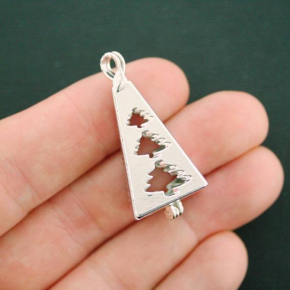 Christmas Tree Bead Cage Antique Silver Tone 3D - SC5851