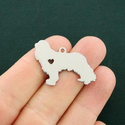 Cocker Spaniel Silver Tone Stainless Steel Charm 2 Sided - MT460