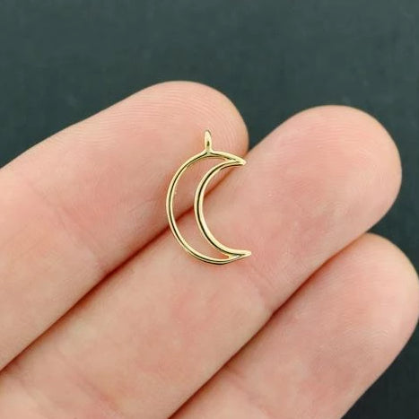 Crescent Moon Gold Filled Charm 2 Sided - GC999