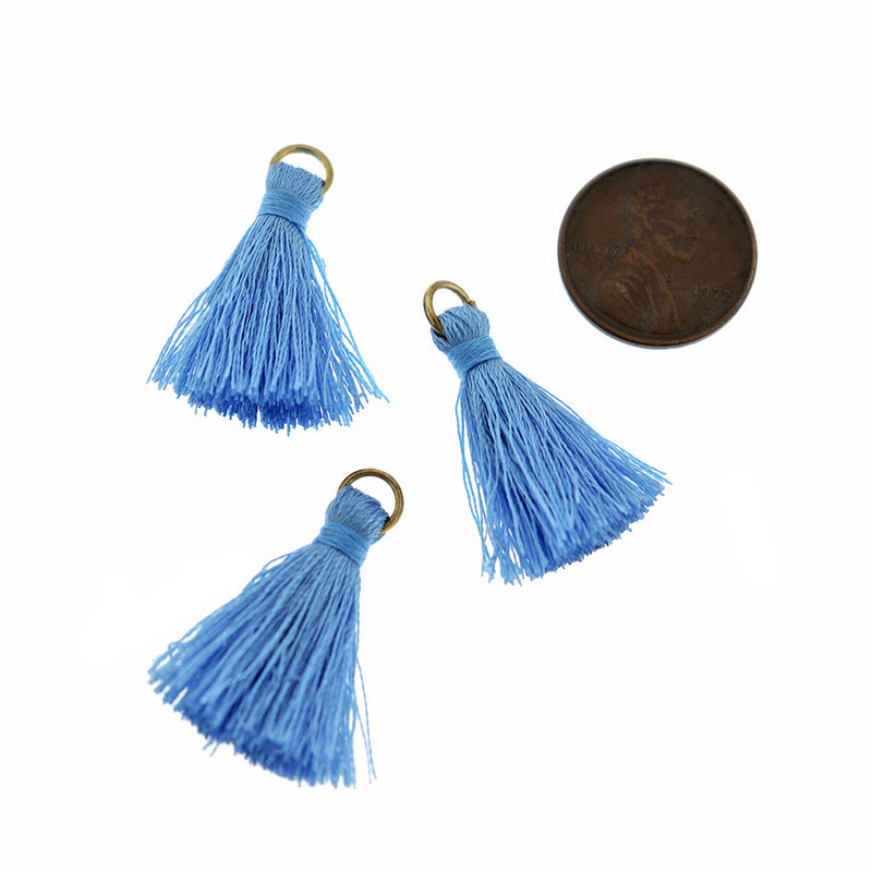 Polyester Tassels 26mm - Sky Blue - 15 Pieces - TSP089