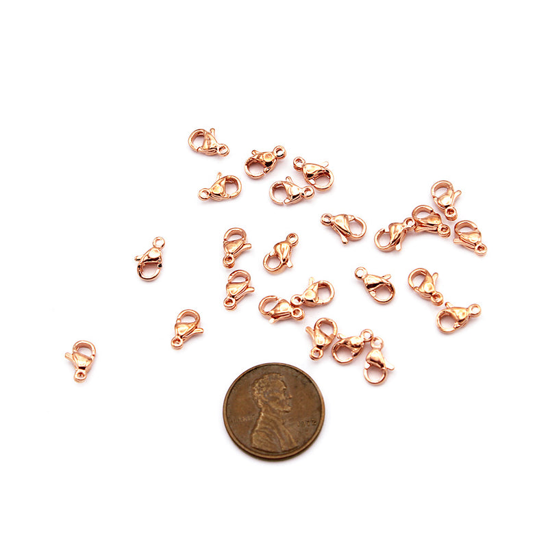 Rose Gold Stainless Steel Lobster Clasps 10mm x 5mm - 10 Clasps - FF268