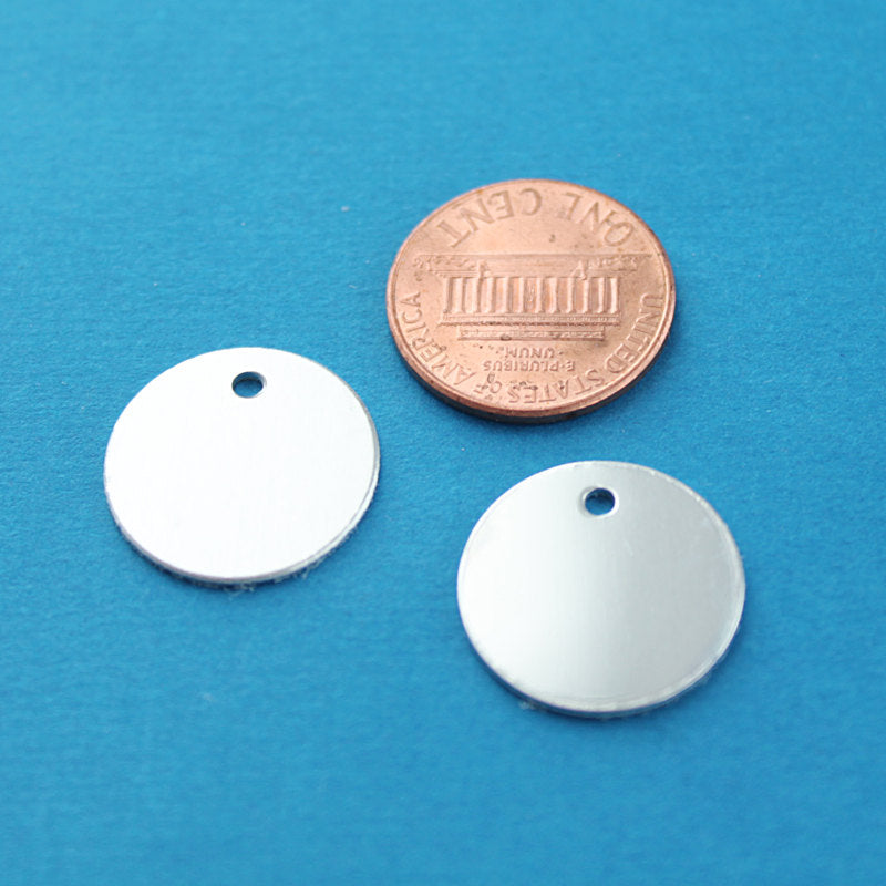 Circle Stamping Blanks - Silver Tone Aluminum - 17.5mm - 10 Tags - MT053