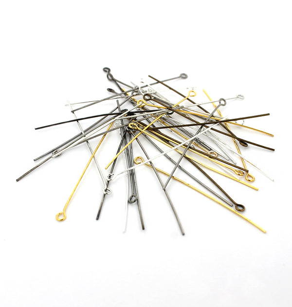 Assorted Tone Eye Pins - 50mm - 100 Pieces - PIN71