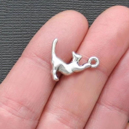 4 Cat Silver Tone Charms 3D - SC700