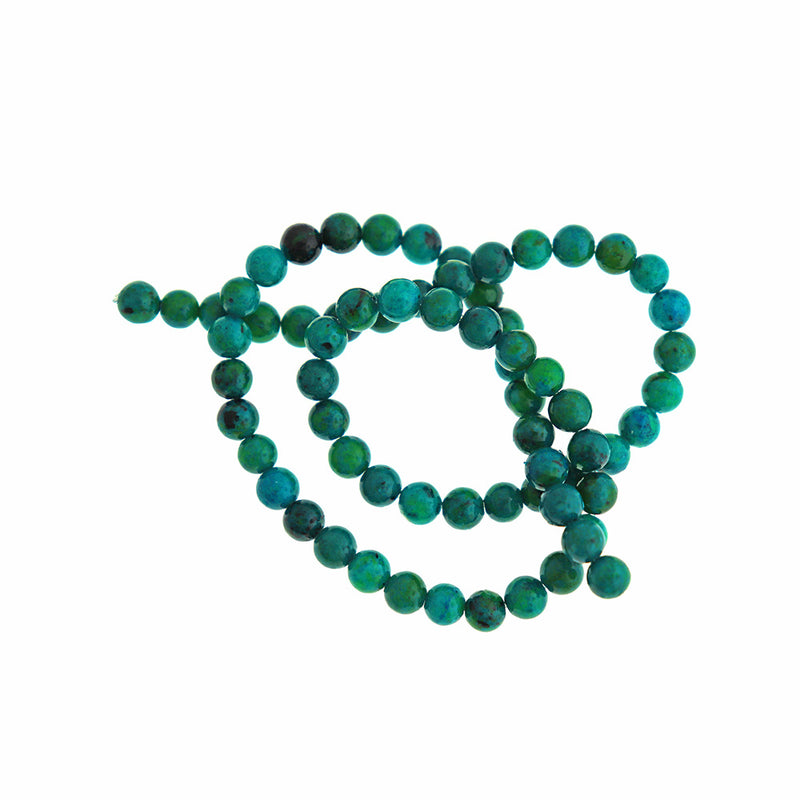 Round Imitation Chrysocolla Beads 6mm - Ocean Blue - 1 Strand 62 Beads - BD1621