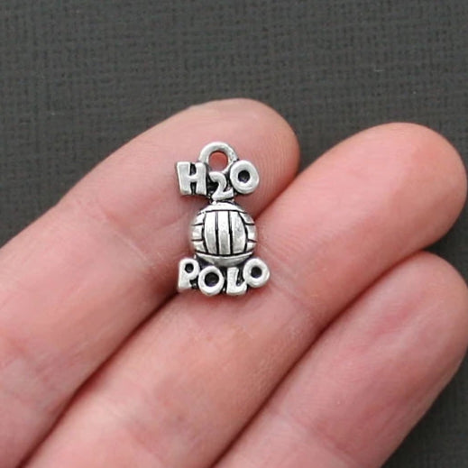 5 Waterpolo Antique Silver Tone Charms - SC1786