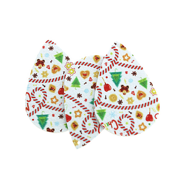 Pendentifs en forme de larme en similicuir - Bande de bonbons de Noël - 4 pièces - LP085