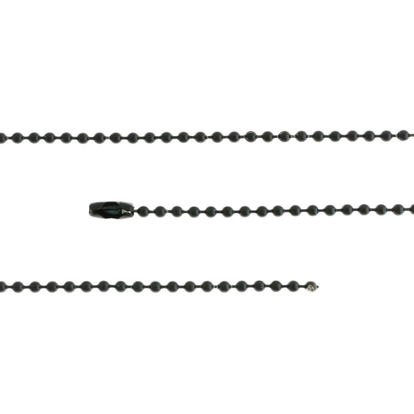 Colliers de chaîne à billes en acier inoxydable Gunmetal 24 "- 2,5 mm - 5 colliers - N433