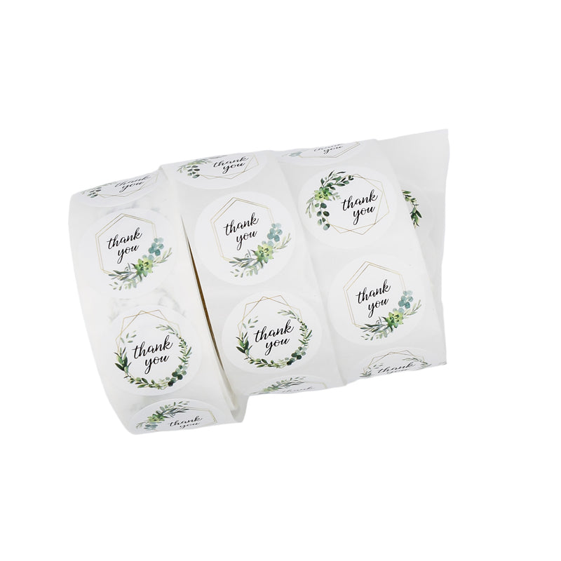BULK 500 étiquettes-cadeaux en papier auto-adhésives de remerciement assorties - Rouleau complet - TL154