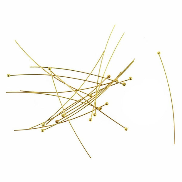 Épingles à tête sphérique dorées - 50 mm - 100 épingles - PIN072