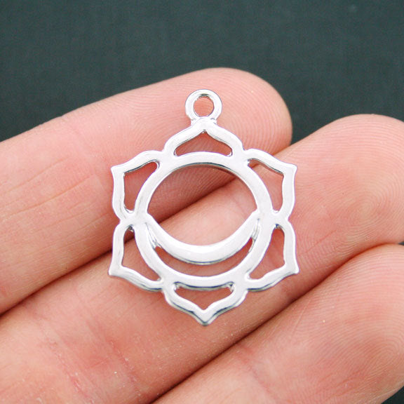3 Chakra Antique Silver Tone Charms 2 Sided - SC5300