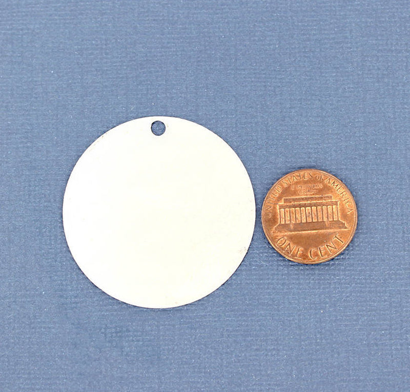 Ébauches d'estampage circulaires - Aluminium anodisé argent - 38 mm - 5 étiquettes - MT346
