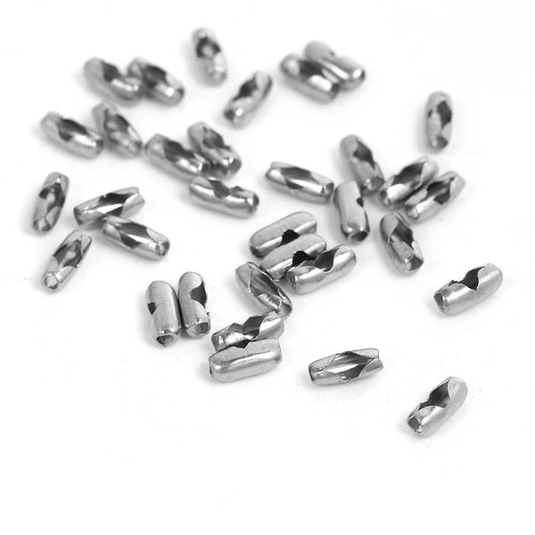 Connecteur de chaîne à billes en acier inoxydable 7 mm x 3 mm - 50 fermoirs - FD563