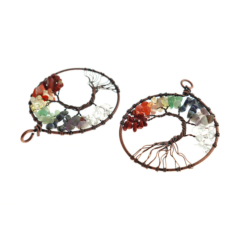 Assorted Gemstone Tree of Life Pendant - GEM149